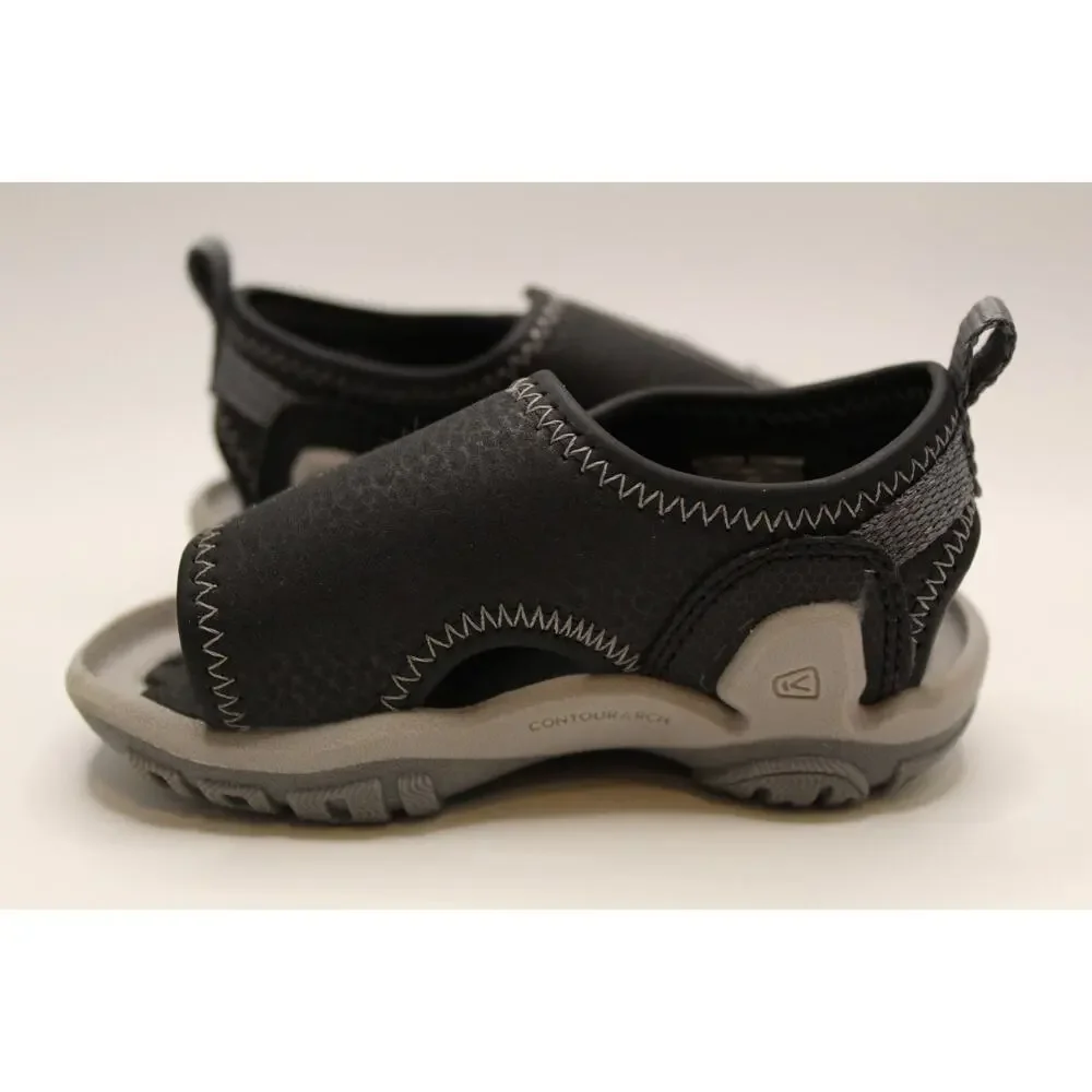 KEEN Knotch River Open Toe Toddler Sandal Size 4 Black Gray Water Shoes Washable